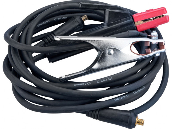kable spawalnicze komplet 2, 16mm2, 3m, 10-25, szczypce 200A, guma