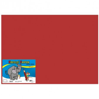 Kreslící karton barevný A1 10ks 180g červený