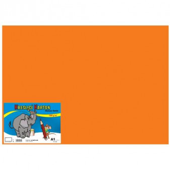 Karton rysunkowy kolorowy A1 10 szt 180g pomarańczowy