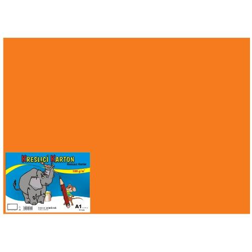 Tektura do rysowania kolorowa A1 10 szt 180g pomarańczowa