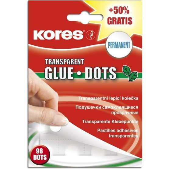 Transparentní lepící kolečka  Kores 64 ks