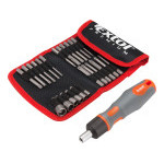 KOSMETIKÉ POŠK. šroubovák ráčnový s hroty, sada 25ks, (-) 3-4-5-6-7x65mm, PH 0-1-2-3x65mm, PZ 1-