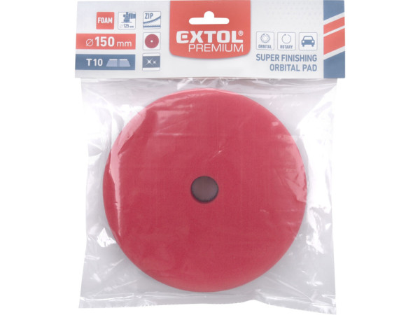 kotouč leštící pěnový, orbitální, T10, červený, ?150x25mm, suchý zip ?127mm
