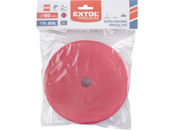 kotouč leštící pěnový, orbitální, T10, červený, ?180x25mm, suchý zip ?152mm