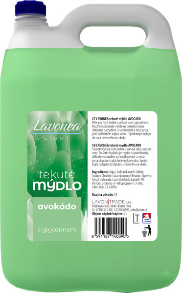 LAVONEA tekuté mýdlo light AVOCADO