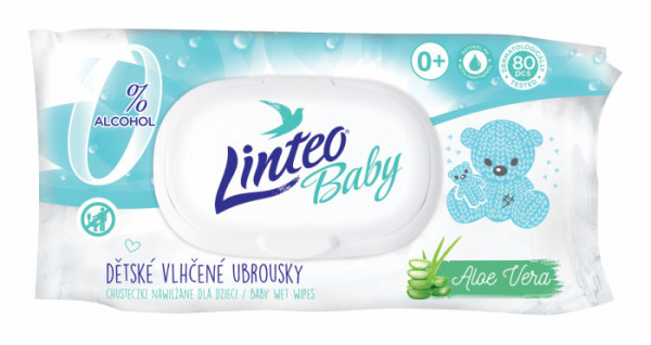 Obrúsky vlhčené 80 ks Baby Linteo Aloe Vera