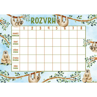 Rozvrh hodin Lenochodi
