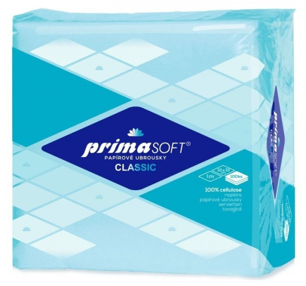 Ubrousky papírové Primasoft 100 bílé, 140g 33 x 33