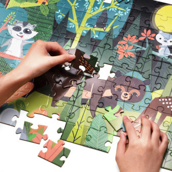 Aga4Kids Dětské svítící puzzle Zvířátka v lese 100 dílků