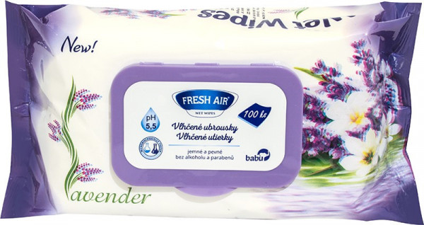 Fresh Air Vlhčené Ubrousky 100ks Lavender