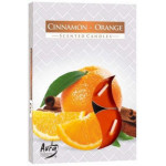 Vonná čajová svíčka Skořice - Pomeranč 6 ks v krabičce P15-159