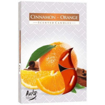 Świeca zapachowa do herbaty Cynamon-Pomarańcza 6 szt. w kartonie P15-159