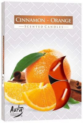 Świeca zapachowa do herbaty Cynamon - Pomarańcza 6 szt w pudełku P15-159