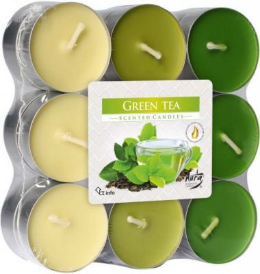 Vonná čajová svíčka Zelený čaj 18 ks v balení P15-18-83