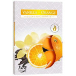 Vonná čajová sviečka Vanilka-Pomaranč 6 ks v krabičke P15-37