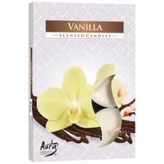Świeca zapachowa do herbaty Vanilla 6 szt w pudełku P15-67