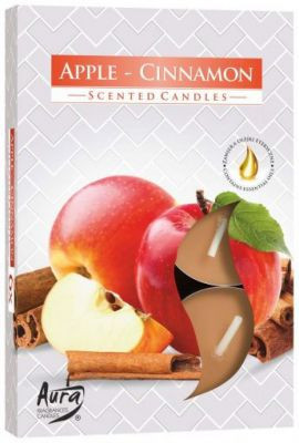 Świeca zapachowa Jabłko - Cynamon 6 szt w pudełku P15-87