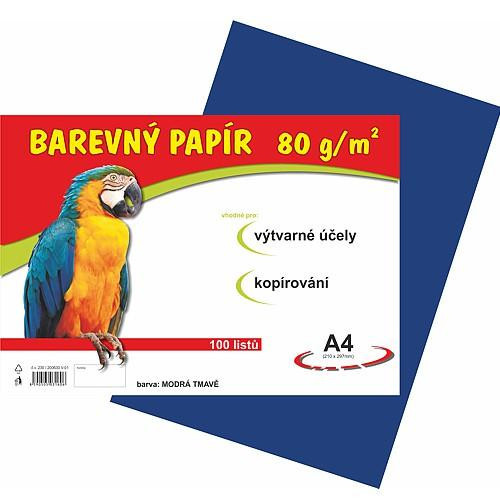 Papier farebný A4 100ks 80g tmavo modrý