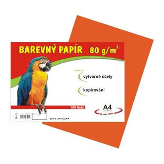 Papier farebný A4 100ks 80g oranžový