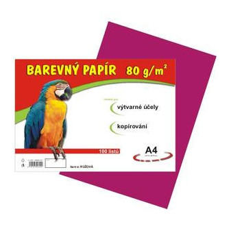 Papier farebný A4 100ks 80g ružový