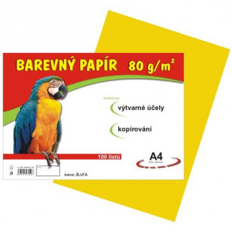 Papier kolorowy A4 100 szt 80g żółty