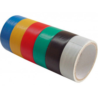 pásky izolační PVC, sada 6ks, 19mm x 18m, (3m x 6ks)
