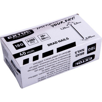 POŠK. OBAL hřebík nastřelovací, 6000ks, 40mm, 18G, typ F, hlava 2mm, 1,25x0,95mm
