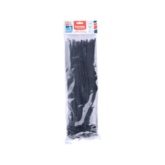 POŠK. OBAL pásky stahovací černé, rozpojitelné, 400x7,2mm, 100ks, nylon PA66