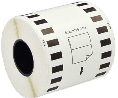 Alternativní etikety Brother DK-22212, 62mm x 15,24m, bilá filmová role