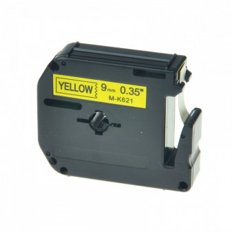 Alternativní páska Brother MK-621, 9mm x 8m, černý tisk / žlutý podklad