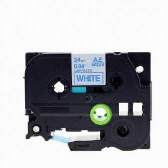 Alternativní páska Brother TZ-253 / TZe-253, 24mm x 8m, modrý tisk / bílý podklad