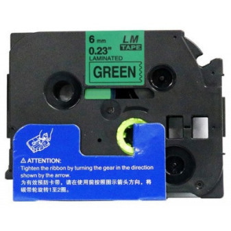 Alternativní páska Brother TZ-711/TZe-711 6 mm x 8 m, černý tisk/zelený podklad