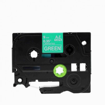 Alternativní páska Brother TZ-725 / TZe-725, 9mm x 8m, bílý tisk / zelený podklad