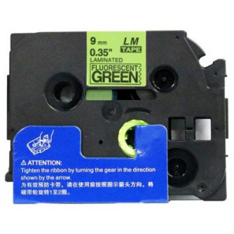 Alternatywna taśma sygnałowa Brother TZ-D21/TZe-D21, 9mm x 8m, czarny nadruk/zielone tło