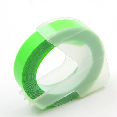 Dymo Omega Alternative Tape A0898290, 9mm x 3m, biały nadruk/fluorescencyjny zielony spód