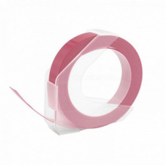 Alternatiivní páska Dymo Omega A0898120, 9 mm x 3 m, bílý tisk/růžový podklad