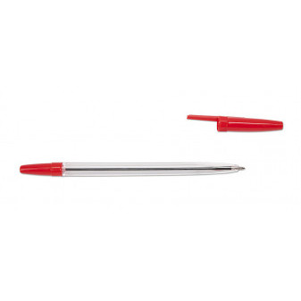 Kuličkové pero Record 54-1 jednorázové, červená náplň ,A3782