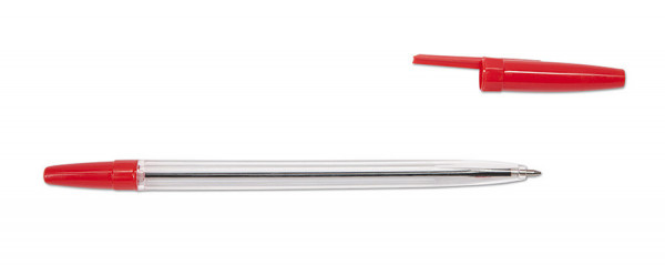 Kuličkové pero Record 54-1 jednorázové, červená náplň ,A3782