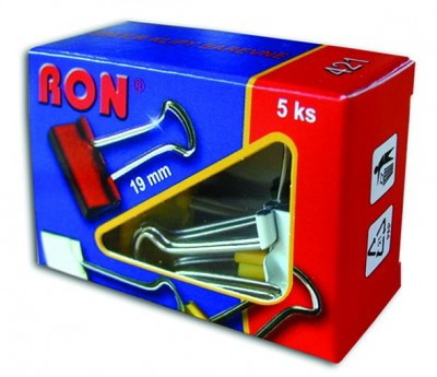 Klip 421/19 barevný 5ks Binder-Clips RON