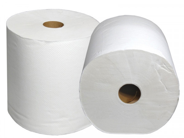 Ręczniki papierowe w rolce MAXI 19 cm białe 2 warstwy z recyklingu