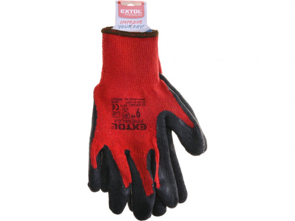rukavice bavlněné polomáčené v latexu, velikost 9'