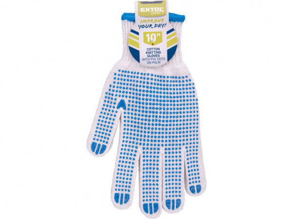 bawełniane rękawiczki z celownikami z PVC na dłoni, rozmiar 10'