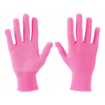 rękawice poliestrowe z celownikami z PVC na dłoni, rozmiar 7'