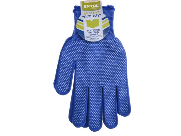 rukavice z polyesteru s PVC terčíky na dlani, velikost 8'