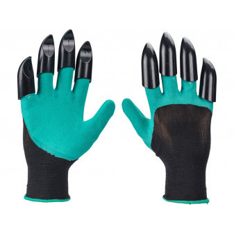 rukavice zahradní polyesterové s latexem a drápy na pravé ruce, velikost 8'