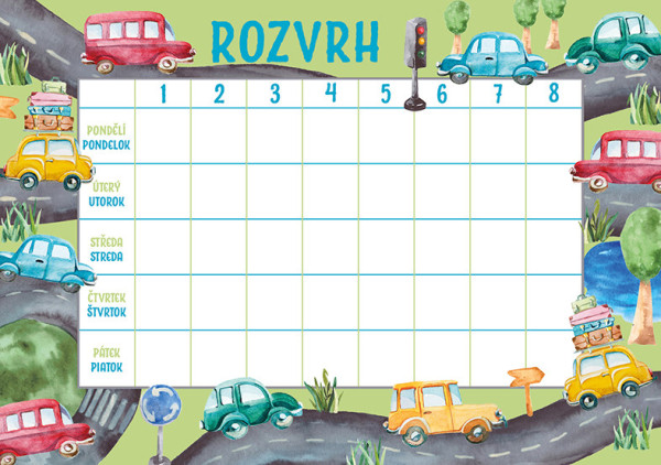 Rozvrh hodin Auta