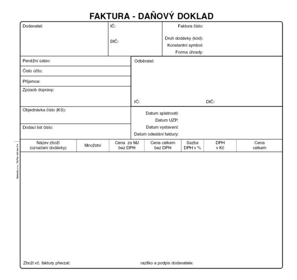 Faktura -daňový doklad 2/3 A4