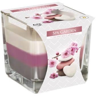 Świeca zapachowa trójkolorowa w szkle Spa Garden SNK80-254