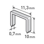 klipsy, opak. 1000 szt, 10mm, 11,3x0,52x0,70mm