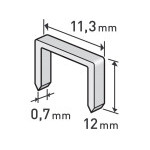 spony, balení 1000ks, 12mm, 11,3x0,52x0,70mm